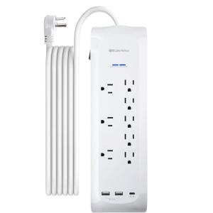imageETL Listed Cable Matters 8Outlet Surge Protector Power Strip with USBA ampamp USBC Ports 8 ft Cord 1800 Joules WallMountable Design  Ideal for iPhone 1615 Pro Max iPad Pro Galaxy S23 Charging