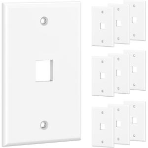 imageUL Listed Cable Matters 10Pack Low Profile 2Port Keystone Jack Wall Plate RJ45 Wall Plate for Keystone Jacks in White1Port