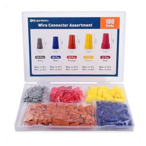 imageUL Listed Cable Matters 180Pack Twist Electrical Wire ConnectorsWire Caps  5 Size Kit for 22 AWG to 10 AWG Wire