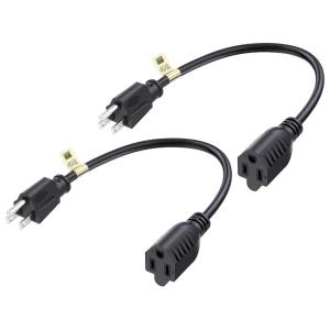 imageUL Listed Cable Matters 2Pack 16 AWG Heavy Duty 13A Power Extension Cord  10ft 3 Prong Power Cord Extension NEMA 515P to NEMA 515R BlackBlack