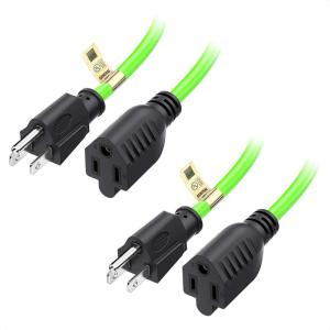 imageUL Listed Cable Matters 2Pack 16 AWG Heavy Duty 13A Power Extension Cord  10ft 3 Prong Power Cord Extension NEMA 515P to NEMA 515R BlackGreen