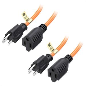 imageUL Listed Cable Matters 2Pack 16 AWG Heavy Duty 13A Power Extension Cord  10ft 3 Prong Power Cord Extension NEMA 515P to NEMA 515R BlackOrange