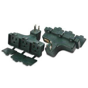 imageUL Listed Cable Matters 2Pack Waterproof 3Outlet Outdoor Outlet Splitter Weather Resistant Outdoor Multi Plug Adapter Plug Splitter with Covers