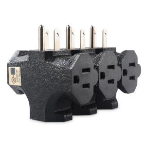 imageUL Listed Cable Matters 3Pack 3 Way Plug Adapter 15A 1875W 3 Prong 3 Outlet Adapter Power Splitter Plug Outlet 3 Way Electrical Splitter Multicolored White Gray OrangeBlack
