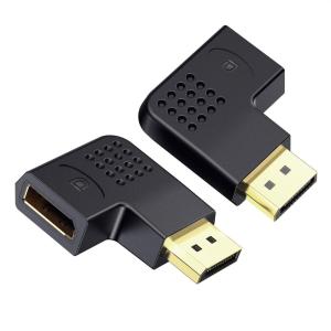 imageCable Matters ComboPack 4K240Hz Flat Right Angle DisplayPort 14 Adapter 270 Degree and 90 Degree DisplayPort Adapter for 8K60Hz  4K240Hz Black
