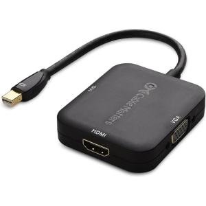 imageCable Matters Mini DisplayPort to HDMI Adapter with VGA and DVI 3in1 Adapter in Black  Thunderbolt and Thunderbolt 2 Port Compatible  Supporting 4K Resolution via HDMIBlack