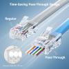 imageCable Matters 100Pack Cat 6 Pass Through RJ45 Connectors 50 Gold Plated Cat 6 Ends  Cat6 Connector RJ45 Modular PlugsEthernet PlugsNetwork Connector for Solid or Stranded UTP Ethernet Cable200pack
