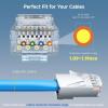 imageCable Matters 100Pack Cat 6A Shielded Pass Through RJ45 Connectors 50 Gold Plated Max Wire OD 119mm Cat6A EndsShielded RJ45 ConnectorEthernet Ends for Solid or Stranded SFTP Cable