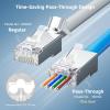 imageCable Matters 100Pack Cat 6A Shielded Pass Through RJ45 Connectors 50 Gold Plated Max Wire OD 119mm Cat6A EndsShielded RJ45 ConnectorEthernet Ends for Solid or Stranded SFTP Cable