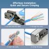 imageCable Matters 100Pack Cat 6A Shielded Pass Through RJ45 Connectors 50 Gold Plated Max Wire OD 119mm Cat6A EndsShielded RJ45 ConnectorEthernet Ends for Solid or Stranded SFTP Cable