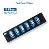 imageCable Matters 12 Fibers LC to LC OS2 Single Mode Fiber Patch Panel with 6 x LCLC UPC Duplex Fiber Optic Adapters  LGX Compatible