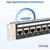 imageCable Matters 1U 19Inch 24Port 10Gbps Cat6A Ethernet Patch Panel with Inline Keystone and Cable Management Bar Rackmount or Wall Mount RJ45 Patch Panel