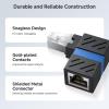 imageCable Matters 2Pack 10Gbps 360 Rotatable Cat 6A Right Angle Ethernet Adapter Cat6A RJ45 Ethernet Adapter Male to Female