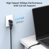imageCable Matters 2Pack 10Gbps 360 Rotatable Cat 6A Right Angle Ethernet Adapter Cat6A RJ45 Ethernet Adapter Male to Female