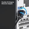 imageCable Matters 2Pack 10Gbps 360 Rotatable Cat 6A Right Angle Ethernet Adapter Cat6A RJ45 Ethernet Adapter Male to Female
