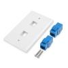 imageCable Matters 2Pack 2Port Ethernet Wall Plate Cat6 Wall Plate with White RJ45 Keystone Jack Ethernet Jack Outlet in WhiteBlue