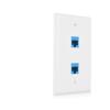 imageCable Matters 2Pack 2Port Ethernet Wall Plate Cat6 Wall Plate with White RJ45 Keystone Jack Ethernet Jack Outlet in WhiteBlue