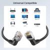 imageCable Matters 2Pack 40Gbps 360Degree Rotatable Cat 8 Ethernet Cable  3ft Right Angled Cat 8 Cable with Ultra Flex PVC Jacket for Tight Spaces High Speed Ethernet Cord for Gaming BlackBlack