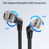 imageCable Matters 2Pack 40Gbps 360Degree Rotatable Cat 8 Ethernet Cable  3ft Right Angled Cat 8 Cable with Ultra Flex PVC Jacket for Tight Spaces High Speed Ethernet Cord for Gaming BlackBlack