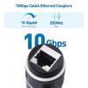 imageCable Matters 3Pack 10Gbps Cat6A Shielded IP68 Waterproof RJ45 Coupler Waterproof Ethernet Connector for Outdoor in Black