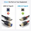 imageCable Matters 3Pack USB Printer Cable  6ft USB A to B Cable Compatible with Printer External Hard Drive Audio Interface Scanner MIDI Controller MIDI Keyboard Black6 Feet