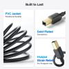 imageCable Matters 3Pack USB Printer Cable  6ft USB A to B Cable Compatible with Printer External Hard Drive Audio Interface Scanner MIDI Controller MIDI Keyboard Black15 Feet
