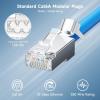 imageCable Matters 50Pack Cat6A RJ45 Shielded Modular Plugs with Strain Relief Boots 50 Gold Plated Cat 6A Shielded RJ45 Connectors Cat6a Connector