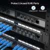 imageCable Matters 50Pack RJ45 Dust Cover Ethernet Port Cover Cat 6 RJ45 AntiDust Covers for Patch Panel Network Switches Routers Server Racks Computers Black