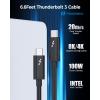imageCable Matters Intel Certified 20Gbps Thunderbolt 3 Cable  66ft USBC Thunderbolt Cable Supports 100W Charging 8K Video and Data Transfer BlackBlack