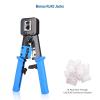 imageCable Matters Modular RJ45 Crimp Tool for PassThrough Connectors PassThrough Ethernet Crimper with Builtin Wire Cutter and Stripper  10Pack Cat6 RJ45 Connectors Included
