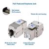 imageCable Matters UL Listed 10Gbps 6Pack RJ45 Shielded Cat6A  Cat6 Keystone Jack with Integrated Shutter12Pack