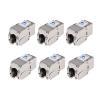 imageCable Matters UL Listed 10Gbps 6Pack RJ45 Shielded Cat6A  Cat6 Keystone Jack with Integrated Shutter6Pack