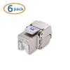 imageCable Matters UL Listed 10Gbps 6Pack RJ45 Shielded Cat6A  Cat6 Keystone Jack with Integrated Shutter6Pack