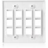 imageCable Matters UL Listed 10Pack 2 Port Keystone Wall Plate Cat6 Cat5e Ethernet Wall Plate in White12Port