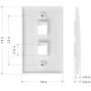 imageCable Matters UL Listed 10Pack 2 Port Keystone Wall Plate Cat6 Cat5e Ethernet Wall Plate in White2Port