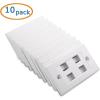 imageCable Matters UL Listed 10Pack 2 Port Keystone Wall Plate Cat6 Cat5e Ethernet Wall Plate in White4Port