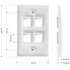 imageCable Matters UL Listed 10Pack 2 Port Keystone Wall Plate Cat6 Cat5e Ethernet Wall Plate in White4Port