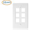 imageCable Matters UL Listed 10Pack 2 Port Keystone Wall Plate Cat6 Cat5e Ethernet Wall Plate in White6Port