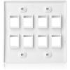 imageCable Matters UL Listed 10Pack 2 Port Keystone Wall Plate Cat6 Cat5e Ethernet Wall Plate in White8Port