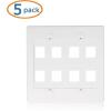 imageCable Matters UL Listed 10Pack 2 Port Keystone Wall Plate Cat6 Cat5e Ethernet Wall Plate in White8Port