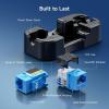 imageCable Matters UL Listed 25Pack 10Gbps RapidInstall Cat6 Keystone Jacks Slim Profile RJ45 Keystone Jack with PunchDown Stand Works with Leviton QuickPort Systems White Model No 180070Blue