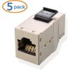 imageCable Matters UL Listed 5Pack 10Gbps Shielded Cat 6A Keystone Coupler Shielded RJ45 Ethernet Female to Female Keystone Jack for Patch Panel Wall Plate
