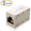 imageUL Listed Cable Matters 5Pack 10Gbps Shielded Cat 6A Ethernet Coupler Female to Female Ethernet Extender Adapter Cat6 Coupler Compatible with Cat6 Cat5e