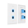 imageCable Matters 2Pack 2Port Ethernet Wall Plate Cat6 Wall Plate with White RJ45 Keystone Jack Ethernet Jack Outlet in WhiteBlue