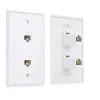 imageCable Matters 2Pack 2Port Ethernet Wall Plate Cat6 Wall Plate with White RJ45 Keystone Jack Ethernet Jack Outlet in WhiteWhite