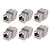 imageCable Matters UL Listed 10Gbps 6Pack RJ45 Shielded Cat6A  Cat6 Keystone Jack with Integrated Shutter6Pack