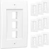 imageCable Matters UL Listed 10Pack 2 Port Keystone Wall Plate Cat6 Cat5e Ethernet Wall Plate in White3Port