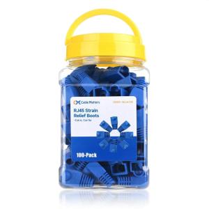 imageCable Matters 200Pack Cat6  Cat5e RJ45 Strain Relief Boots RJ45 Boot Cat 6 Boot Cat6 Ethernet Boots Blue Suitable for 65mm 025in Ethernet Cables100Pack