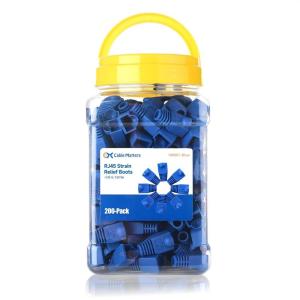 imageCable Matters 200Pack Cat6  Cat5e RJ45 Strain Relief Boots RJ45 Boot Cat 6 Boot Cat6 Ethernet Boots Blue Suitable for 65mm 025in Ethernet Cables200Pack