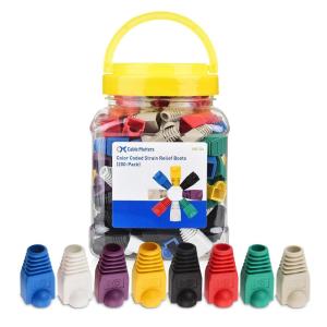 imageCable Matters 200Pack Cat6  Cat5e RJ45 Strain Relief Boots RJ45 Boot Cat 6 Ethernet Boots Multicolored Fits 65mm 025in Ethernet Cables200Pack